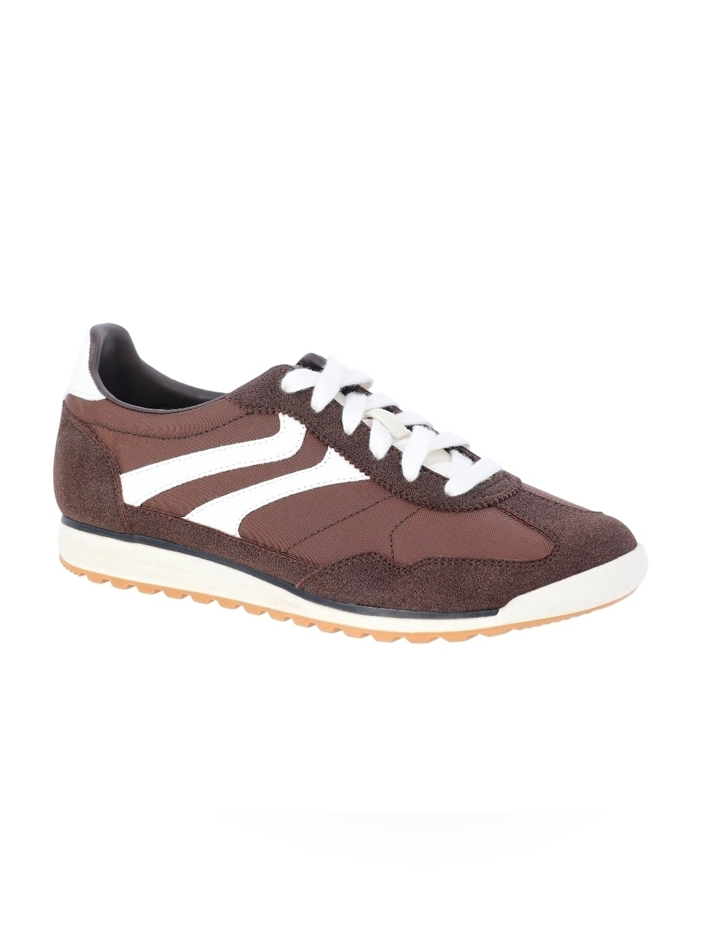 Womens Brown White Retro Athletic Sneakers 7.5